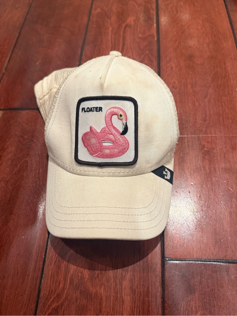 Goorin bros Trucker Cap with Pink Flamingo Patch -